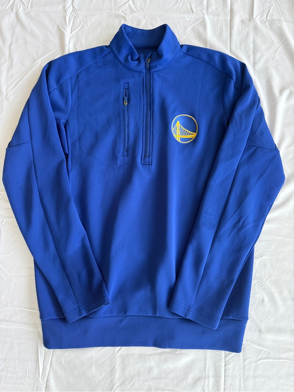 Golden State Warriors Antigua Quarter Zip Pullover Jacket Men’s Medium Blue NBA